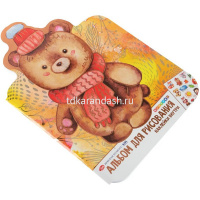 Альбом для рисования с наклейками 195х276мм 32л "Мишка" на скобе 100г/м2 381967 от магазина "Карандаш"