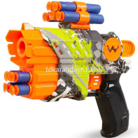 Пистолет 18х14см с мягкими пулями 10см 12шт, пластик (3 мишени) 2201-4 от магазина "Карандаш"