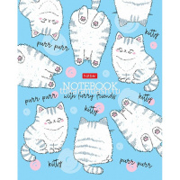 Тетрадь А5 48л клетка "Пушистые хвостики" на скобе матовая ламинация 5 дизайнов 079183 от магазина "Карандаш"