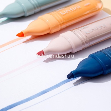 Набор маркеров текстовыделителей "Linfini" 4шт, клиновидный наконечник, толщина линии 1-5 мм EU370 от магазина "Карандаш"