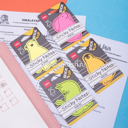 Клейкая бумага 76х76мм "Животные" 25л ассорти EA55102 от магазина "Карандаш"