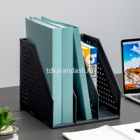 Лоток вертикальный "Deli" 25х25х24см 3-х секционный, складной, пластик, темно-серый 78995DK-GREY от магазина "Карандаш"