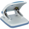 Дырокол 35л 2-отв, d-6мм, с линейкой, металл, белый/голубой E0126 от магазина "Карандаш"