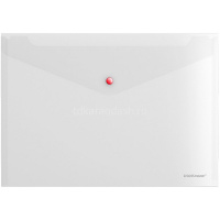 Папка-конверт на кнопке "Glossy Clear" А4 пластик, прозрачная, цветная кнопка 50205 от магазина "Карандаш"