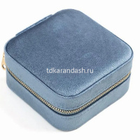 Шкатулка 10х10х5см текстиль, голубая Y10605-24 от магазина "Карандаш"