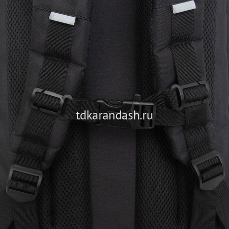Рюкзак 29х41,5х18см, 740гр, 2 отделения, 2 кармана, черный световозвращающий RU-534-1/1 от магазина "Карандаш"