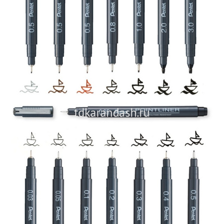 Ручка капиллярная "Pointliner" 0,2мм черная S20P-2A от магазина "Карандаш"