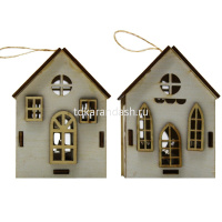 Сувенир "Два домика" 8х6см дерево, светящийся Y9908-24 от магазина "Карандаш"