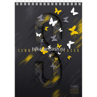 Блокнот А5 80л "Seasons" клетка на спирали 3D лак матовая ламинация 2 дизайна 066431 от магазина "Карандаш"