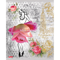 Тетрадь А5 48л клетка "Romantic Rose" на скобе 3D фольга 3D лак матовая ламинация 5 дизайнов 047053 от магазина "Карандаш"