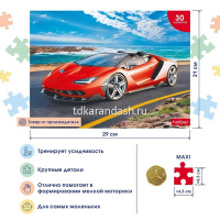 Пазлы 30 эл. "Sport Cars" 29х21см макси 30ПЗ4_16129/045572 от магазина "Карандаш"