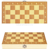 Шахматы, шашки, нарды 3 в 1, 39х39см (фигуры дерево, доска дерево) BJ6949 от магазина "Карандаш"