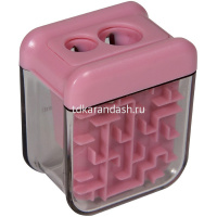 Точилка 2 отв. "Easysharp. Лабиринт" 37х28х43мм с контейнером, пластик, 4 вида 35-0045 от магазина "Карандаш"