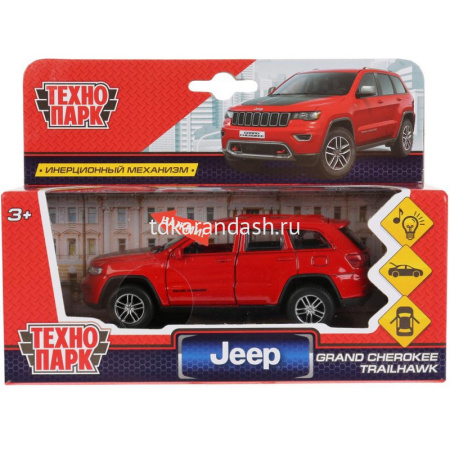 Машина "Jeep Grand Cherokee" красная, инерционная, металл 12см, двери (открывающиеся двери)