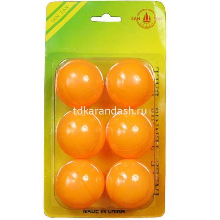 Набор шаров для настольного тенниса 6шт. пластик, в блистере (белый, желтый) Y3038-15