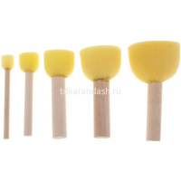 Набор кисть-губка 5шт, диаметр 1,2,3,4,5см, поролон Y10789-24 от магазина "Карандаш"