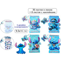 Блокнот 95х114мм 30л "Ушастик" линия, 8 листов с наклейками, на спирали M-3302 от магазина "Карандаш"