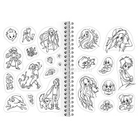 Раскраска-стикербук "Герои Аниме" А5 на спирали 12стр. 12 наклеек 12Р5нгр_30887 от магазина "Карандаш"