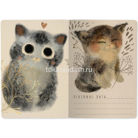 Тетрадь А5 40л клетка "Котики. Счастье" прошитый блок матовая ламинация 7-40-001/146 от магазина "Карандаш"