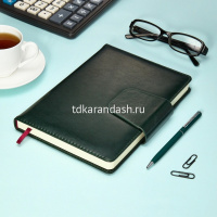 Ежедневник недатированный А5 "Prestige" 320стр., зеленый, искусственная кожа, магнитная застежка от магазина "Карандаш"