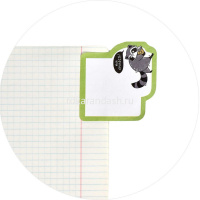 Клейкая закладка бумажная 64х62мм 60л "Енот" зеленая, фигурная 65169 от магазина "Карандаш"