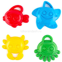 Набор д/песка "Пляж" (ведро, лейка, 4 формочки, лопатка, грабли) 70062 от магазина "Карандаш"