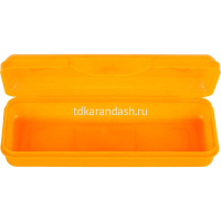 Пенал "Цветик" 20,5х7,5х4см прямоугольный, одностворчатый, оранжевый, пластик 171315 от магазина "Карандаш"