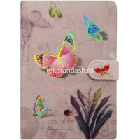 Бизнес-блокнот А6 112л "Бабочки" линия, обложка 7БЦ, на магнитной застежке, 4 вида Y10885-24 от магазина "Карандаш"