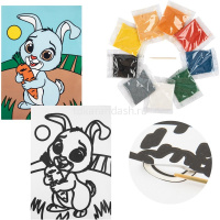 Картина из песка "Кролик" №35 16,5x23см (карта-основа, образец, песок, палочка) SPT-01 от магазина "Карандаш"