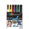 Набор маркеров перманентных "POSCA. PC-3M" 6шт, пулевидный наконечник, толщина линии 1,3мм