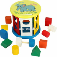 Игра логическая 3в1 "Сортер круглый" 13х11,5см дерево 11385-24 от магазина "Карандаш"