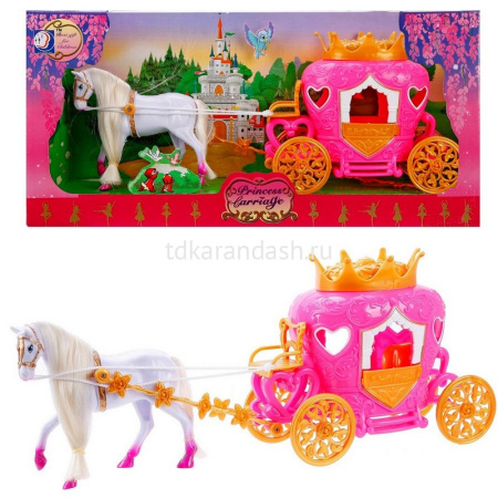 Карета с лошадью "Королева бала" 45см, малая 385647R/689А от магазина "Карандаш"