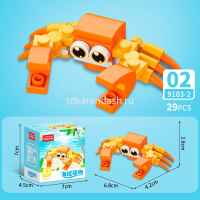 Конструктор 3D "Морские животные" количество деталей 26-29, 7х7х4,5см пластик, ассорти 9103/11311-24 от магазина "Карандаш"