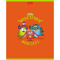 Тетрадь А5 48л клетка "Монстрики" на скобе выборочный лак 5 дизайнов 075307 от магазина "Карандаш"