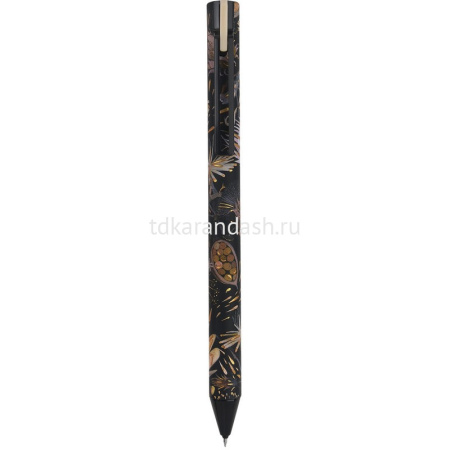 Ручка гелевая "Flora. Black night" 0,38мм черная, автомат, корпус Soft Touch, 3 вида 20-0467 от магазина "Карандаш"
