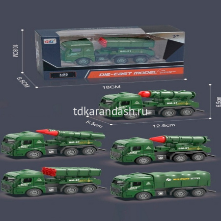 Машина "Военная" инерционная, пластик 12х6,5х5см, ассорти LT354450 от магазина "Карандаш"