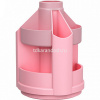 Подставка-органайзер "Mini Desk.Pastel" 14,5х14,5х10,5см 10 отделений, пластик, вращающийся, розовая