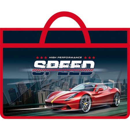 Папка с ручками А3 470х335х50мм "Mega auto" на молнии пластик ПМ-А3-26