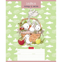 Тетрадь А5 12л крупная клетка "Зайчата" на скобе 5 дизайнов 12Т5В8/072251 от магазина "Карандаш"