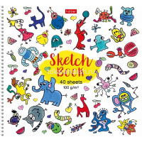 Альбом для рисования А4 223х240мм 40л "Mash-up" на спирали тиснение 3 дизайна 077554 от магазина "Карандаш"