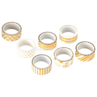 Клейкая лента бумажная 15мм х 3м с узорами, золото Y9260-19 от магазина "Карандаш"