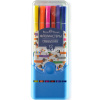 Фломастеры 12 цветов "HappyColor" круглые, в пластиковом пенале, 2 вида 32-0036