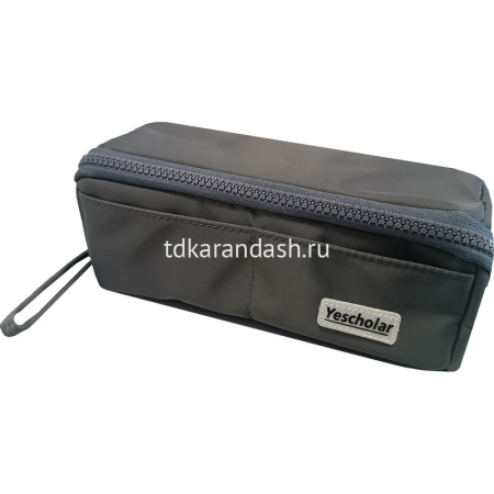Пенал "Yescholar" 22х8,5х8см, квадратный, 1 отделение, 2 кармана, текстиль, с ручкой, 3 цвета BD5398 от магазина "Карандаш"