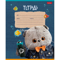 Тетрадь А5 12л клетка "Кот Басик" на скобе 5 дизайнов 12Т5В1/080088 от магазина "Карандаш"