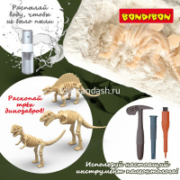 Набор опытов "Исторические раскопки. Динозавры 3в1. 3D скелет" 22х20х5см ВВ5684 от магазина "Карандаш"