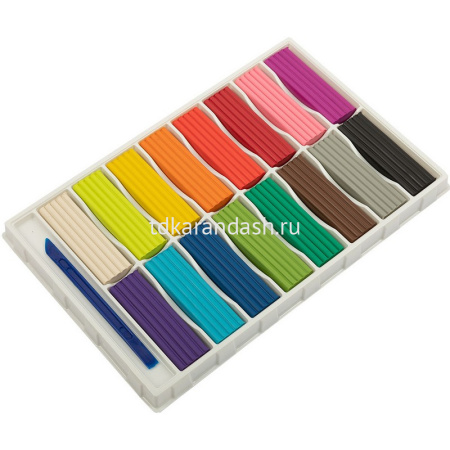 Пластилин 16 цветов 320гр. "Играй" со стеком, картон LPMC-0116 от магазина "Карандаш"