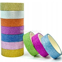 Клейкая лента бумажная 15мм х 3м с блестками Y9257-19 от магазина "Карандаш"
