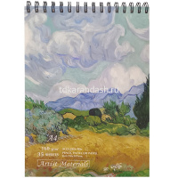 Скетчбук А4 35л 160г/м2 "Природа" спираль, кремовая бумага, жесткая подложка, 4 вида 11861-24 от магазина "Карандаш"