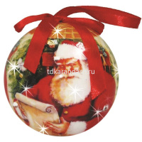 Шар 70мм "Дед Мороз" светящийся Y1924-148/LED от магазина "Карандаш"