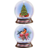 Подвеска с предсказанием "Снежный шар" 100х85мм под скретч слоем, картон НУ-5971 от магазина "Карандаш"